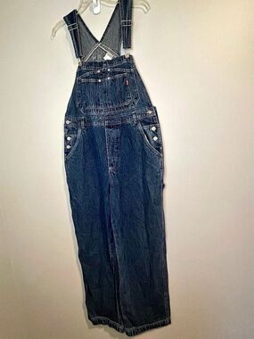 Jordache Denim Carpenter Bib Overalls Blue Large